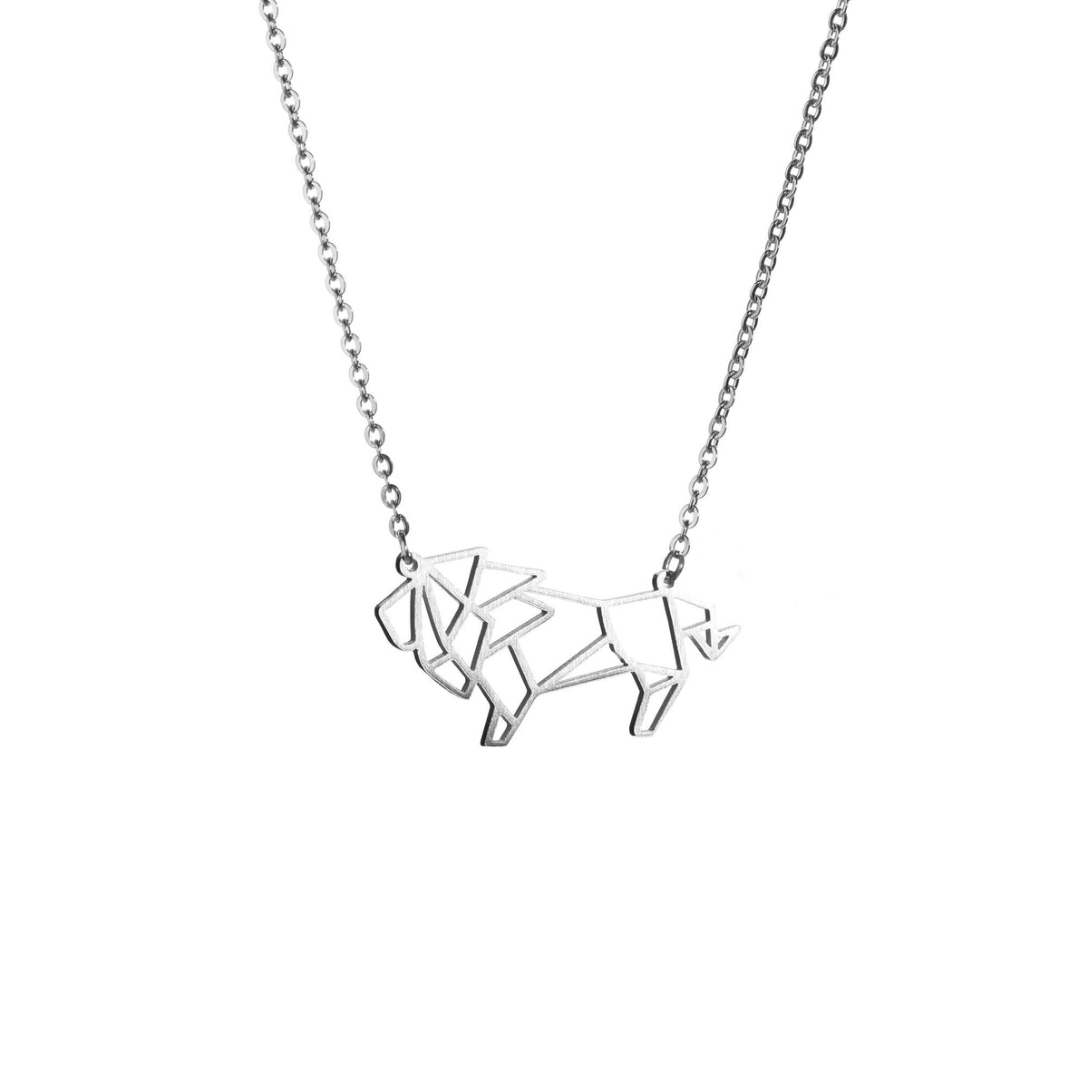 Lion Silver Origami Necklace – La Menagerie