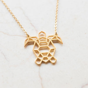 Turtle Gold Origami Necklace – La Menagerie