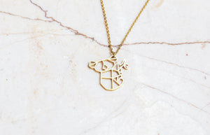 Koala Gold Origami Geometric Necklace