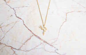 Flamingo Gold Origami Geometric Necklace