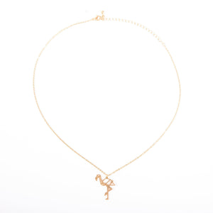 Flamingo Gold Origami Geometric Necklace