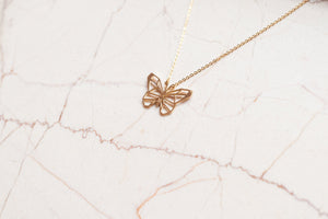 Butterfly Gold Origami Geometric Necklace