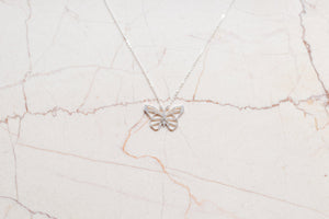 Butterfly Silver Origami Geometric Necklace