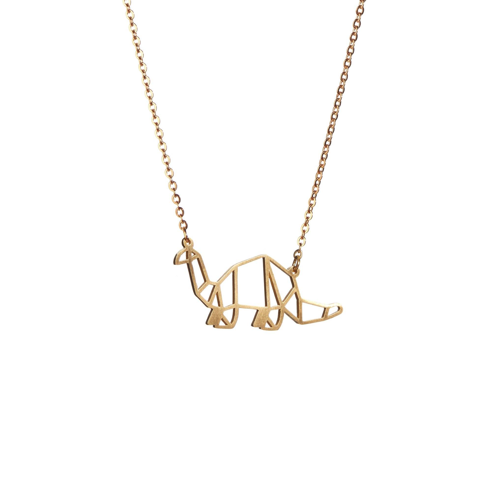 Dinosaur Gold Origami Necklace – La Menagerie