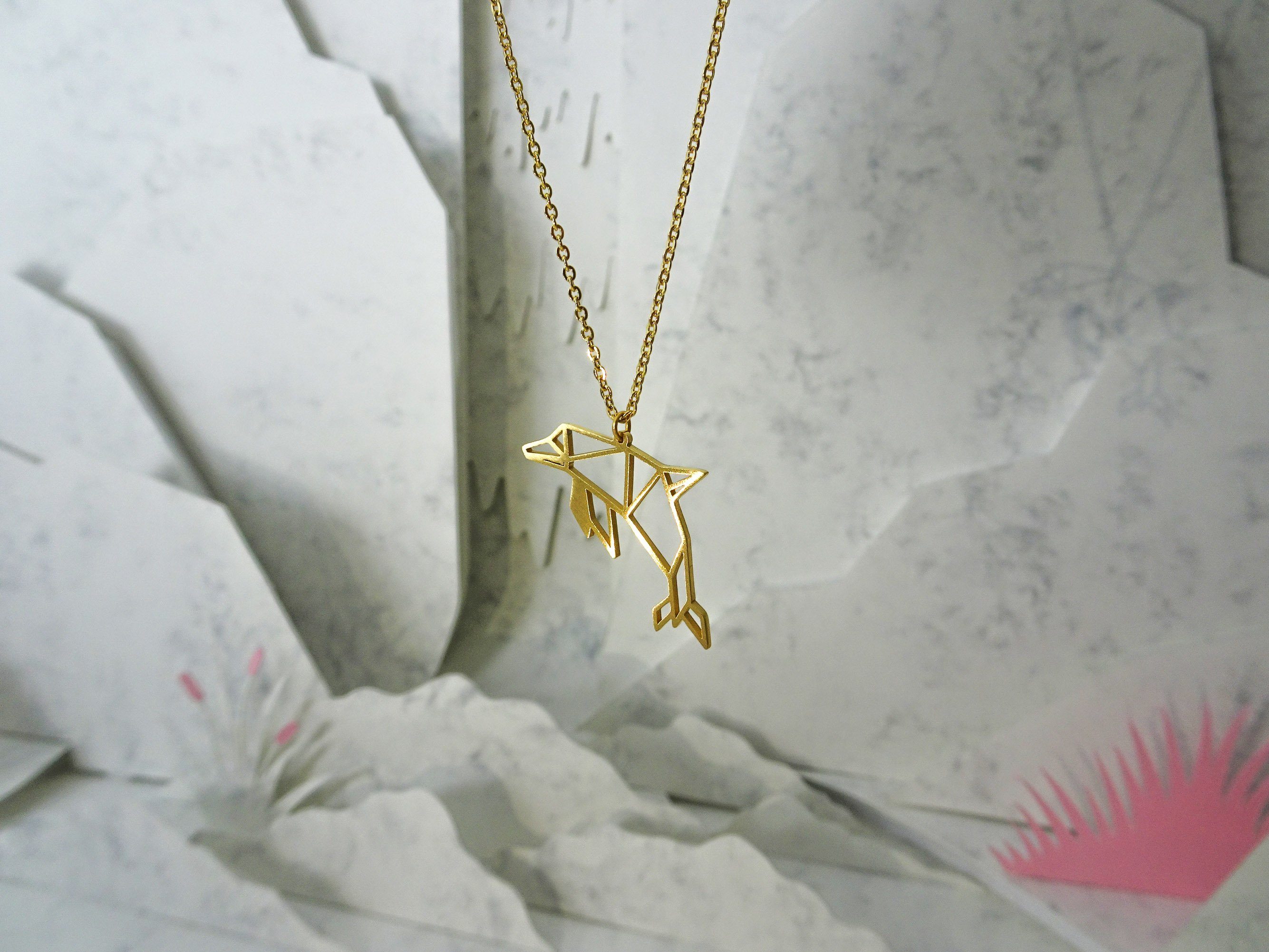 Double Dolphin Necklace | 14K Gold | Kabana