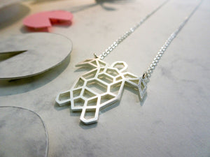 Turtle Silver Origami Necklace